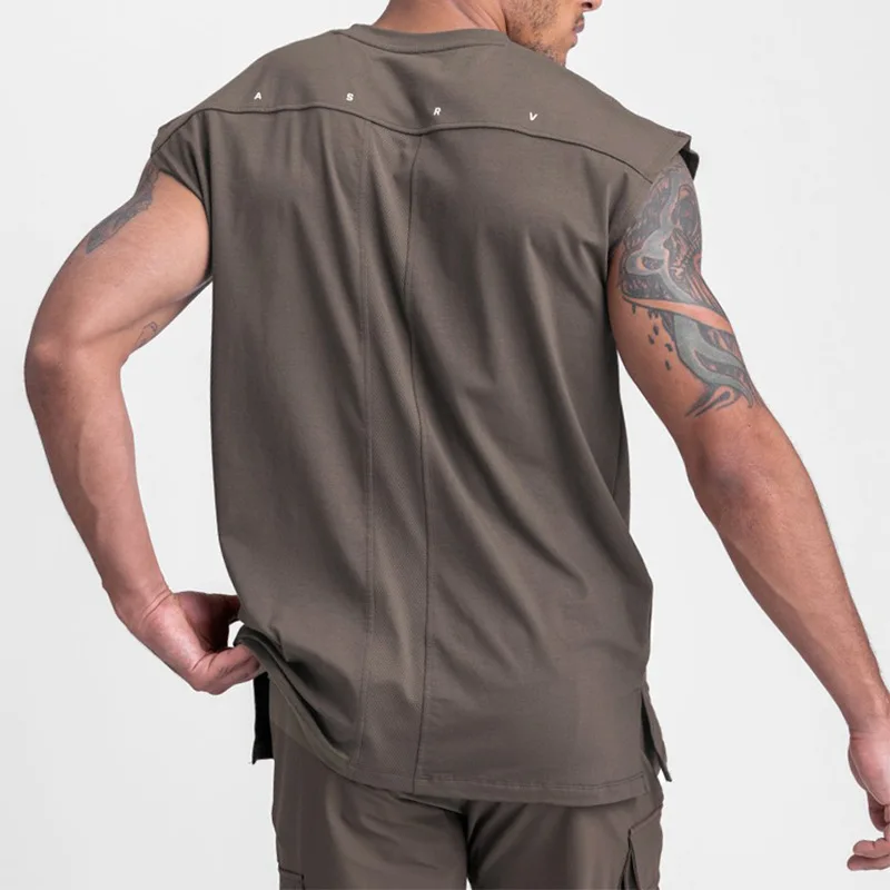 Summer Men's Vest Youth Crew Neck Large Size Sports Vest Men's Sleeveless Quick-Drying Clothes