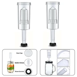 2pcs Brewing Air Lock Brewing Barrels Exhaust Valve Fermentation Wine Beer Making Water Sealed Check Valve Three-Piece Airlock