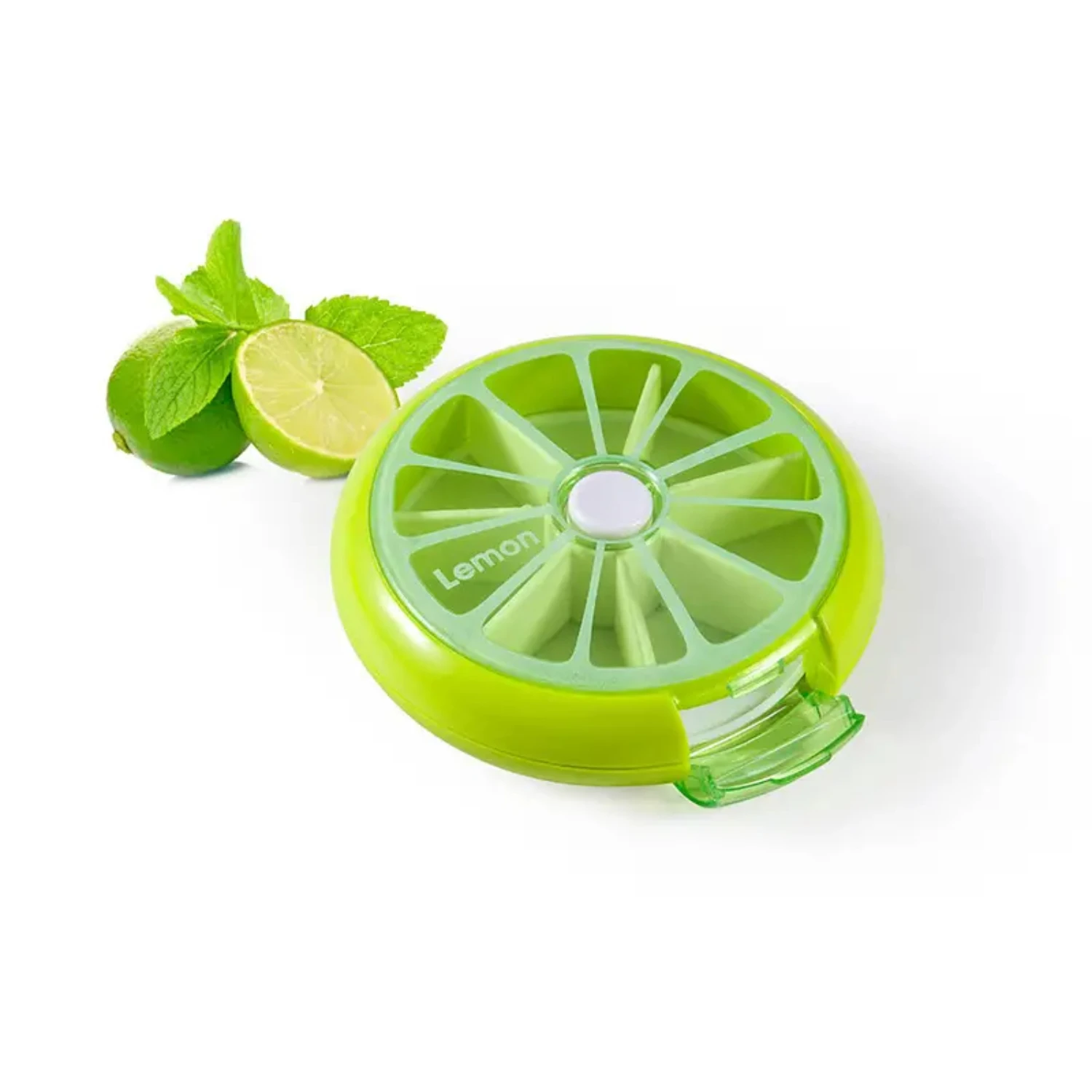 Portable Rotating Pill Storage Case with Fruit Shape Design for Convenient Daily Use, Plastic One-grid Box Organiz