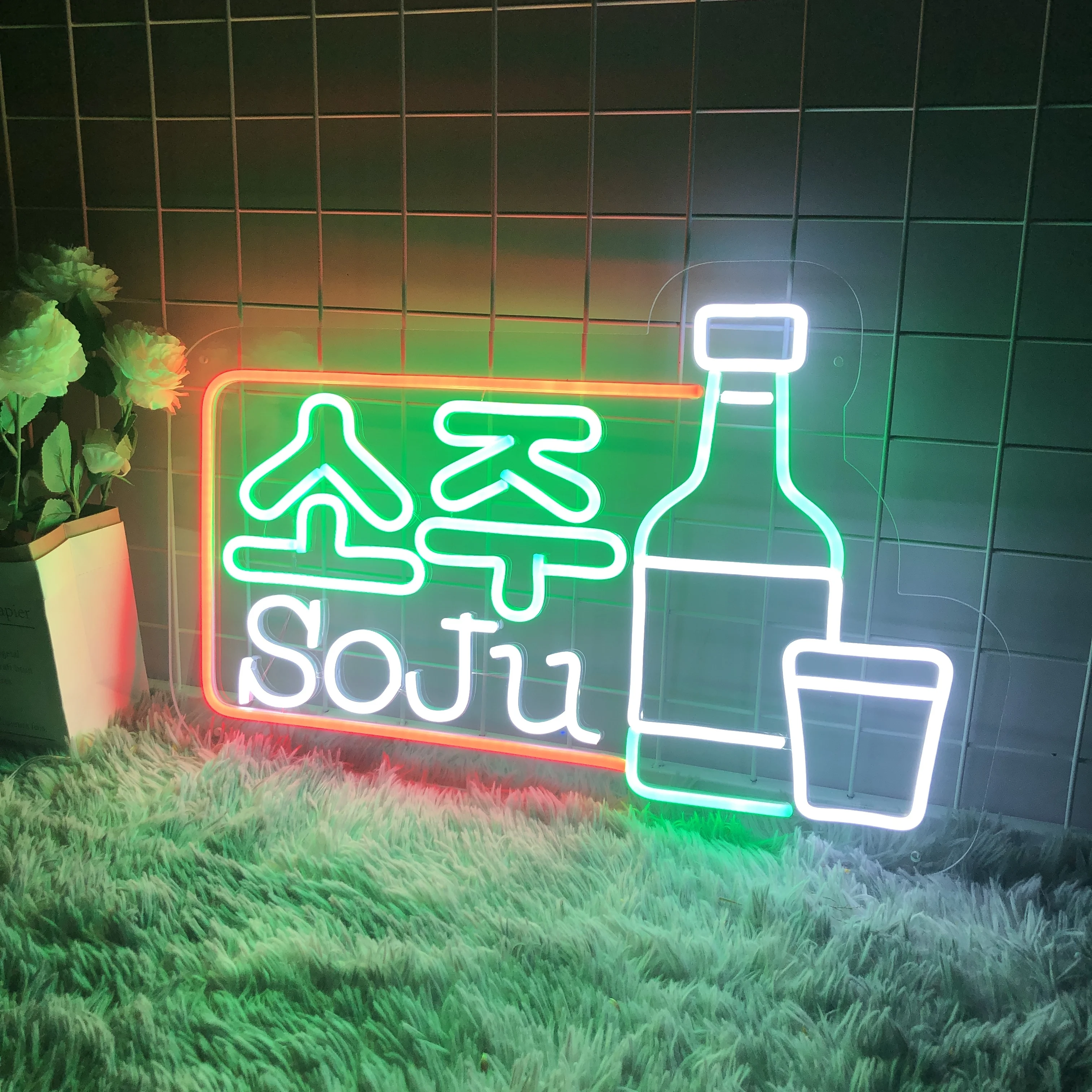 Personalizado coreano soju led sinal de néon itaewon classe barra sinais de néon sinal de negócios coreia barra sinal pub clube decoração luz decoração da parede