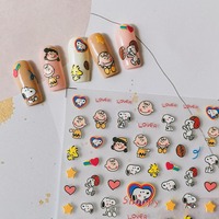 1PCS Cute Cartoon Snoopy Nail Stickers Nail Art Decoration New Anime Character Nail Art Stickers DIY Nail Art Supplies