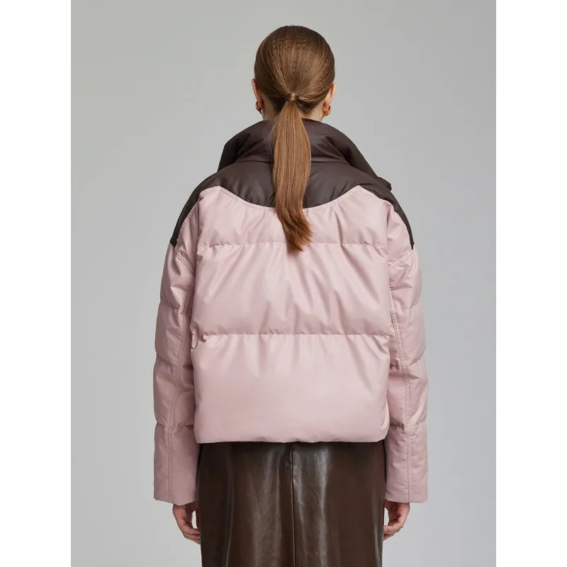 Women Winter Clothes Cropped Jacket Warm Thick Patchwork Windproof Parkas Pocket Cotton-padded Jacket Design Outdoor Outerwear