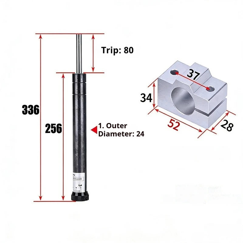 Heavy Duty HR/SR-80 Hydraulic Shock Absorber - Industrial Grade High Shock Absorption Damper for Heavy Machinery