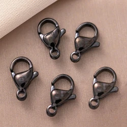 20pcs Black Stainless Steel 9/10/11/12/13 mm Lobster Clasps Hooks Connector for DIY Necklaces Bracelets Jewelry Making Supplies