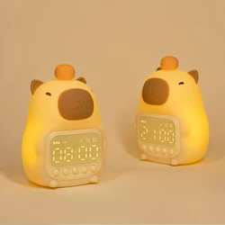 Capybara Alarm Clock Rechargeable Mobile Smart Settings Timing Silicone Lamp Unique Bedside Decoration Pat Brightness Adjustment