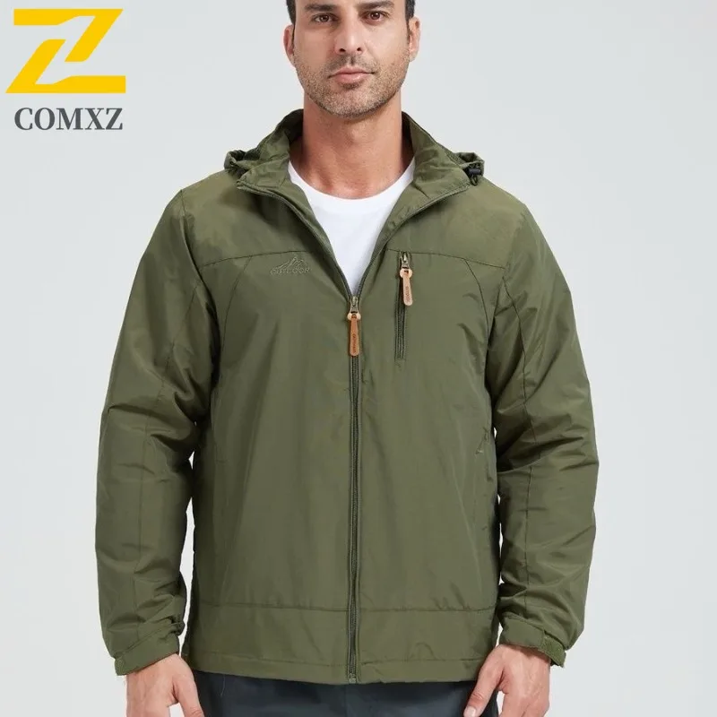 

Men's Outdoor Windbreaker Jacket Spring Autumn Waterproof Windproof Hooded Casual Sporty Couple Hiking Camping Lightweight Coat