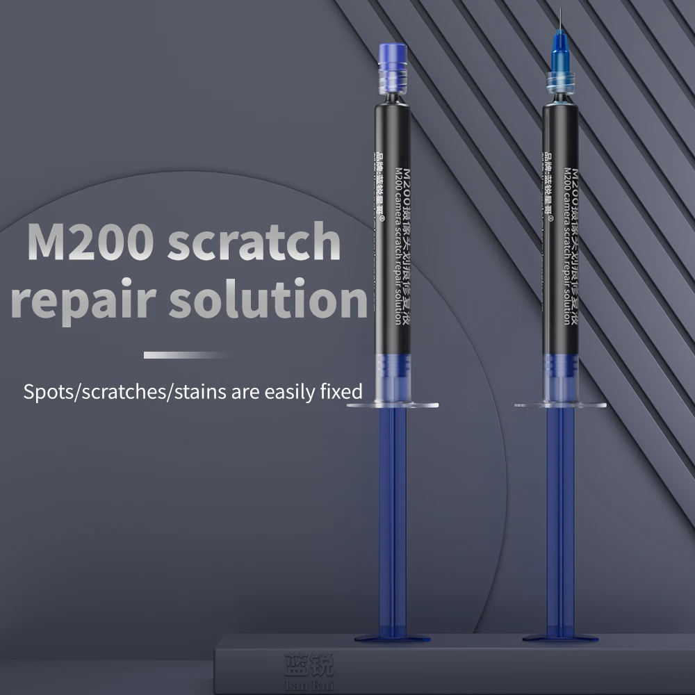 Lanrui M200 Scratch Repair Solution 3ml Black Lens Scratch Spot Stain Corrosion Repair Liquid for Mobile Phone Lens Repair Tool