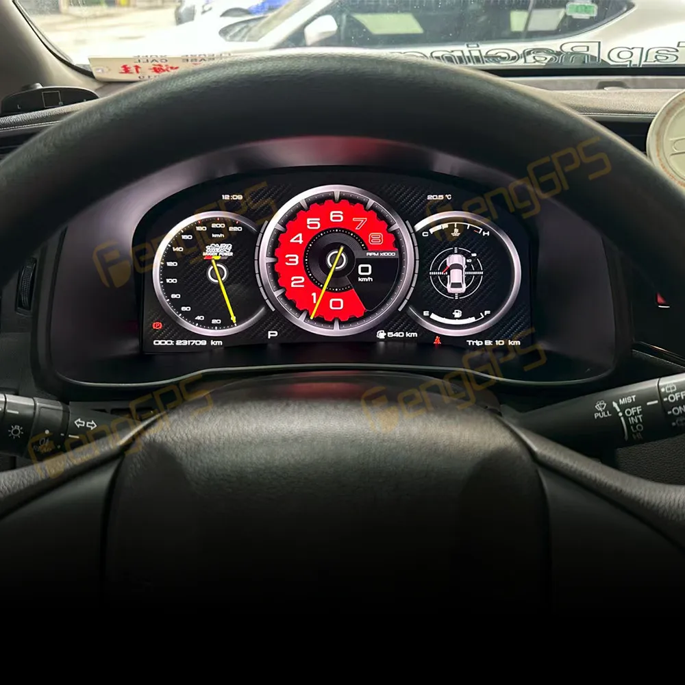 12.3 Inch Digital Cluster Odometer Screen For Honda Fit 2014-2020 LCD Instrument Panel Virtual Cockpit Speed Meter Car Dashboard