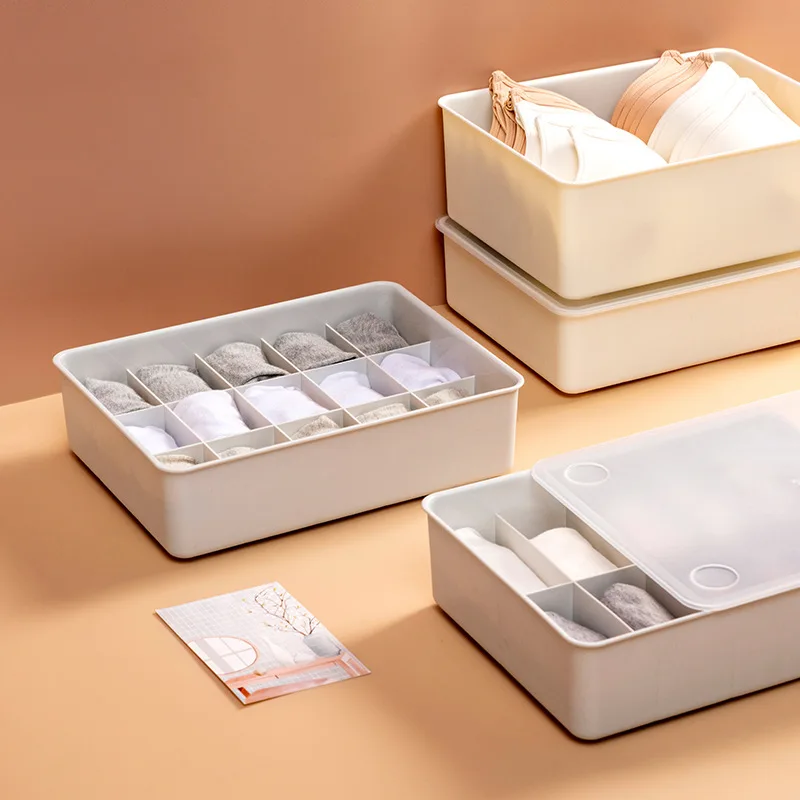 

Underwear Storage Box with Lid, Wardrobe, Underwear, Plastic Sorting Box, Household Bra Socks Compartment