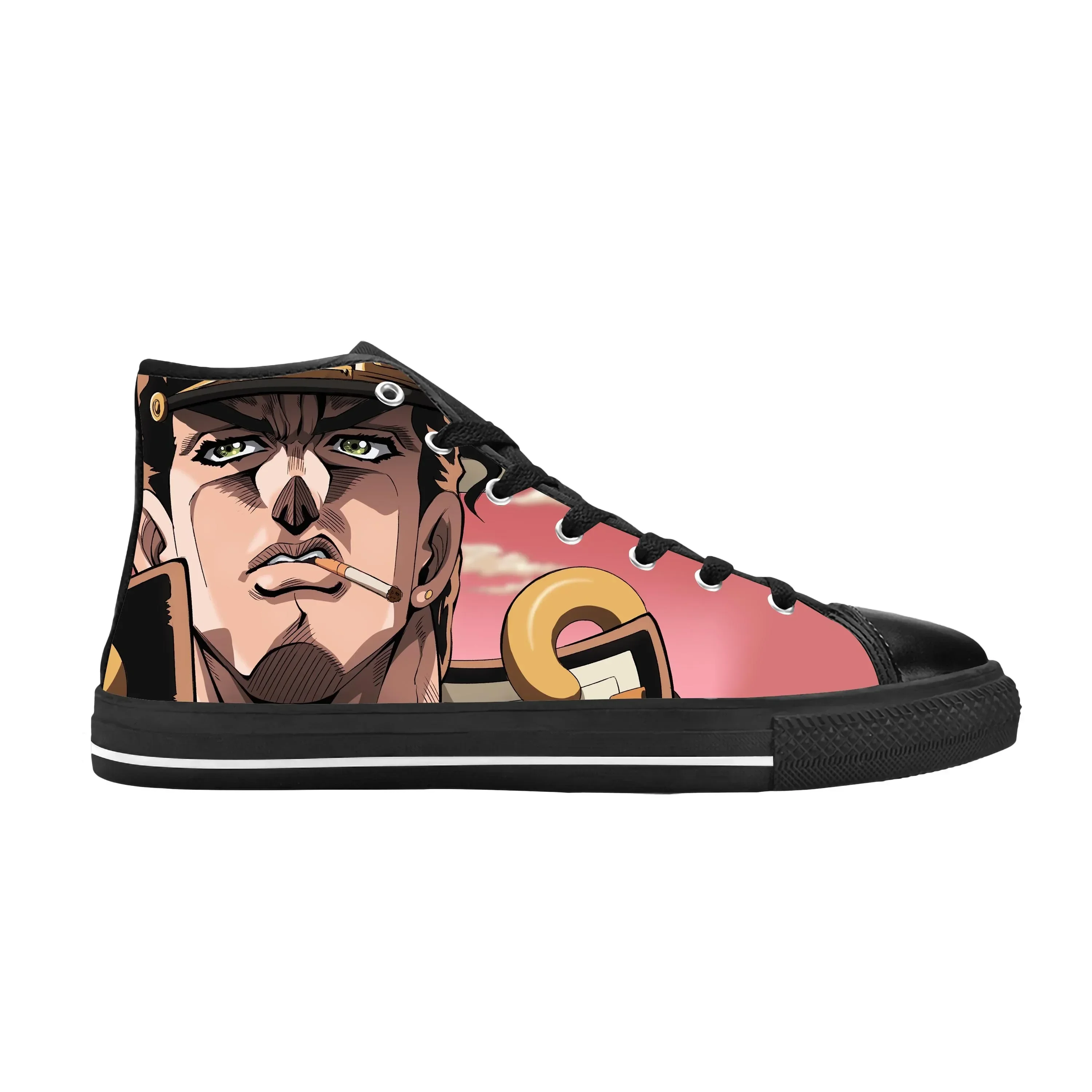 Zapatos de tela informales de Anime japonés Jojo Bizarre Adventure Kujo Jotaro, zapatillas altas cómodas y transpirables con estampado 3D para hombres y mujeres