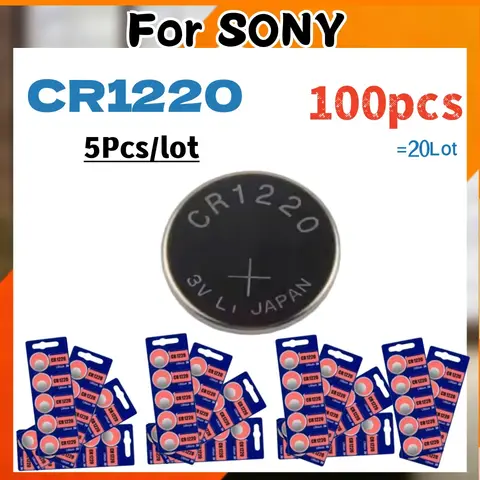 100pcs Battery For SONY CR1220 KCR1220 Lithium Battery For Toy Watch Scale Calculator Car Remote Control Mouse Batteria