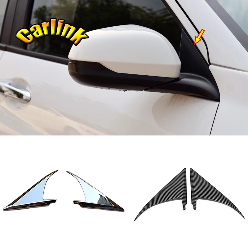 For Honda HRV HR-V Vezel 2014-2019 ABS Chrome/Carbon Car Side Door Front Outer Triangle Decorative Frame  Decoration Accessories