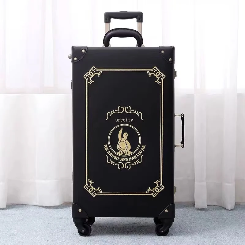 

Новый женский дорожный чемодан с ручной вышивкой в стиле ретро, наборы багажа на колесиках, 12 "20" 22 "24" 26 дюймов, чемодан на колесиках, сумка для посадки