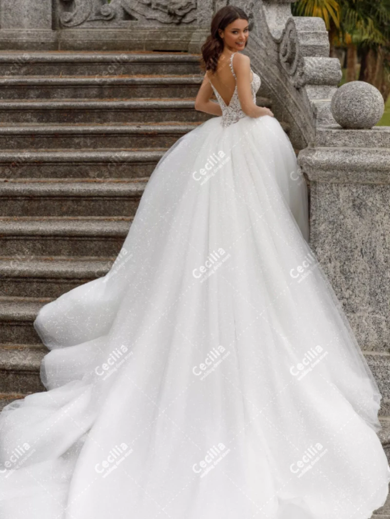 Elegante vestido De Novia Vintage, traje De satén con Apliques De encaje para fiesta Formal, con tirantes finos, 2024