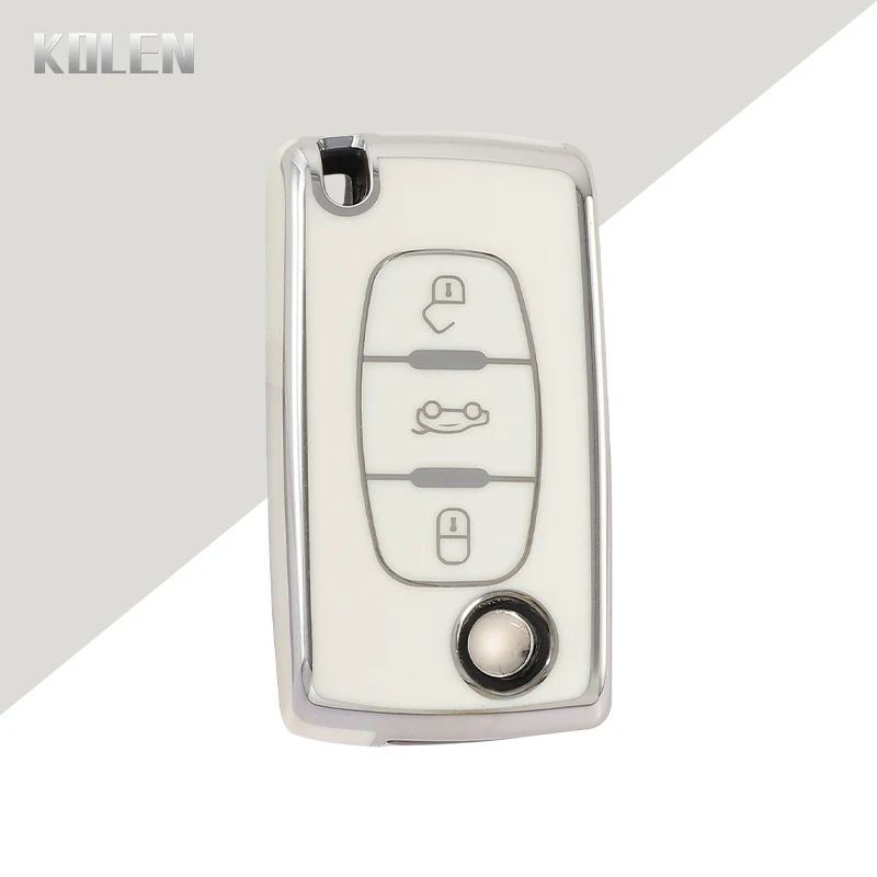 

Новинка, автомобильный флип-чехол из ТПУ для Peugeot 107, 207, 307, 308, 407, 607 для Citroen C2, C3, C4, C5, C6, C8, DS, 807 кнопки