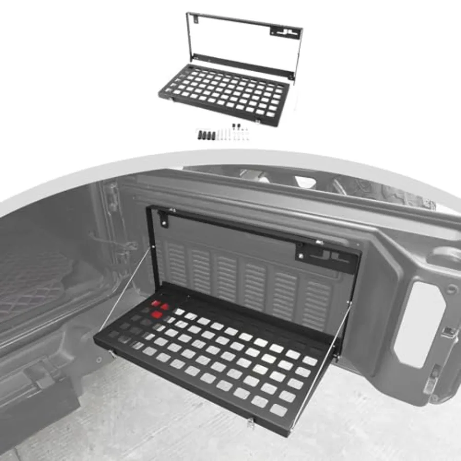 

Foldable Rear Cargo Shelf with Aluminum Alloy Frame for Jeep JL 20182025 Wrangler Durable Tailgate Table Storage Rack for Outdo