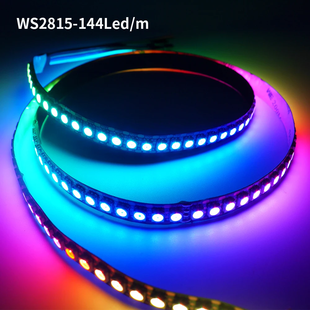 Bande lumineuse LED polychrome adressable, 5050 perles de lampe, néon, pixels intelligents, WS2815, WS2812B, WS2811, WS2813