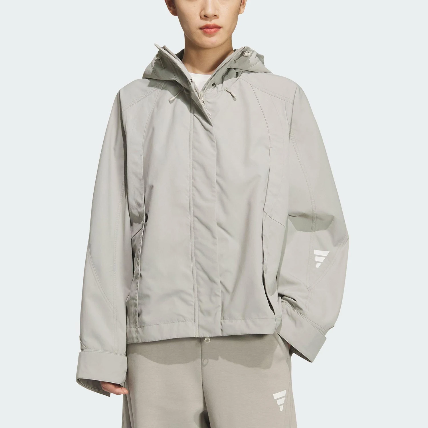 

Оригинальная осенняя женская теплая куртка Adidas с капюшоном KS0066