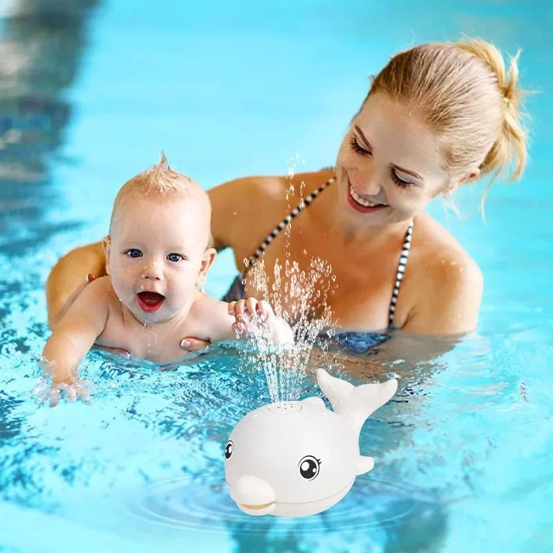 Rechargeable Baby Bath Toys Whale Spray Water Light Up Musical Toys Sprinkler Water Pool Bathtub Toys for Toddlers