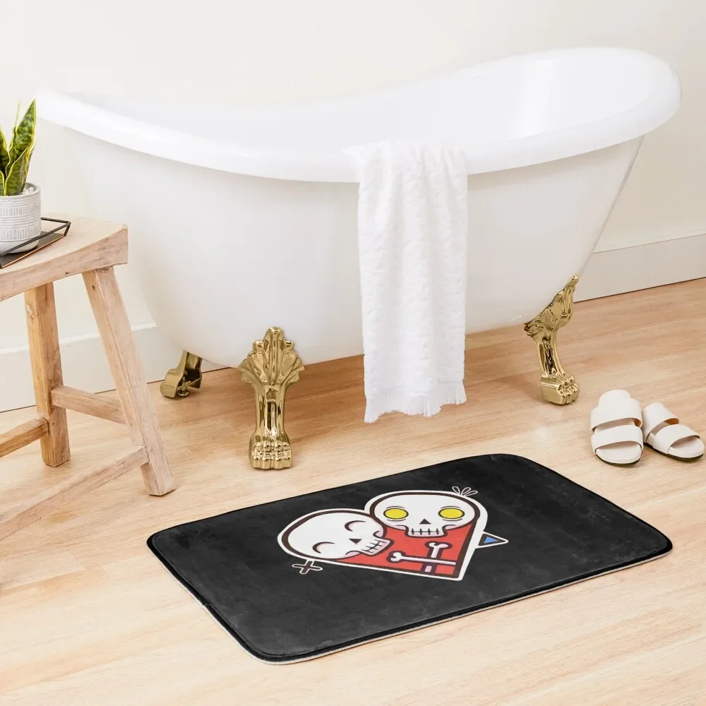 

Funny Skeleton Heart Couple Love Bath Mat Bathtub Carpet Non-Slip Shower Mat