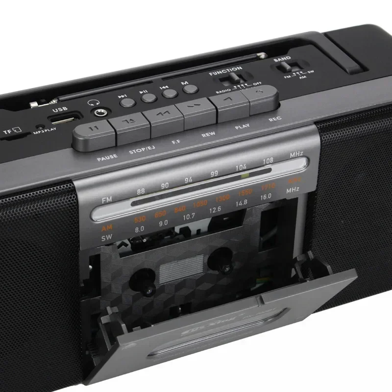 المحمولة سماعة لاسلكية تعمل بالبلوتوث خمر ريترو USB AM/FM/SW متعدد الموجات راديو ستيريو Boombox Mp3 الصوت كاسيت مشغل شرائط مسجل