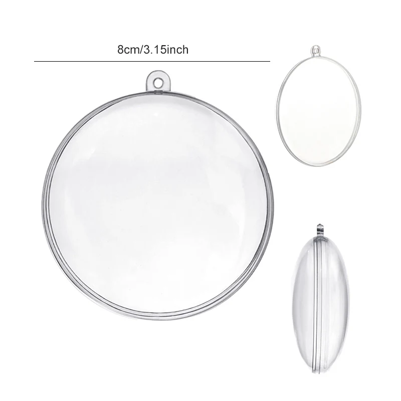 5 قطعة زخرفة بلاستيكية شفافة مفلطحة 3.5 بوصة عيد الميلاد ملء كرات مسطحة معلقة الحلي لتقوم بها بنفسك الحرفية عيد الميلاد الاحتفال ديكور