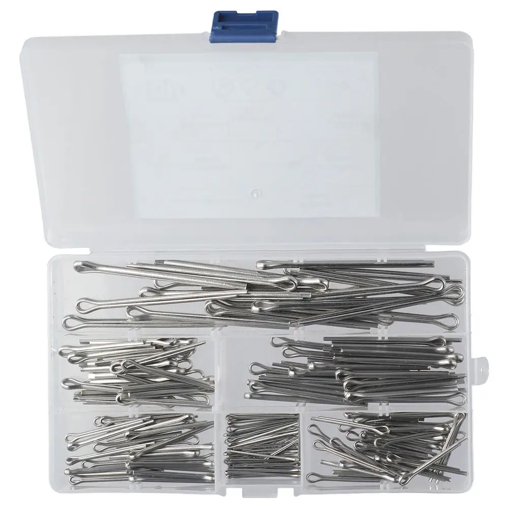 160pcs Zinc Plated Split Pin U-Shaped Pin Set 304 Stainless Steel Straight Hairpins Steel Split Pin