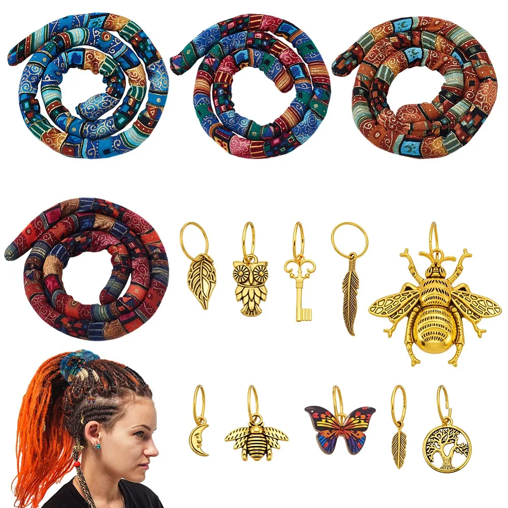

Alloy Dreadlocks Decorative Hair Ties Mixed Color 24~48mm