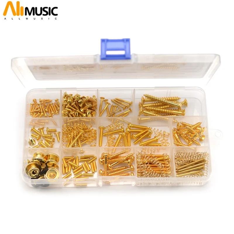 Guitar Screws & Spring & Strap Button Kit, 15 Kinds for Neck Plate Tuning Humbucker Single Coil Pickup Bridge Selector Switch