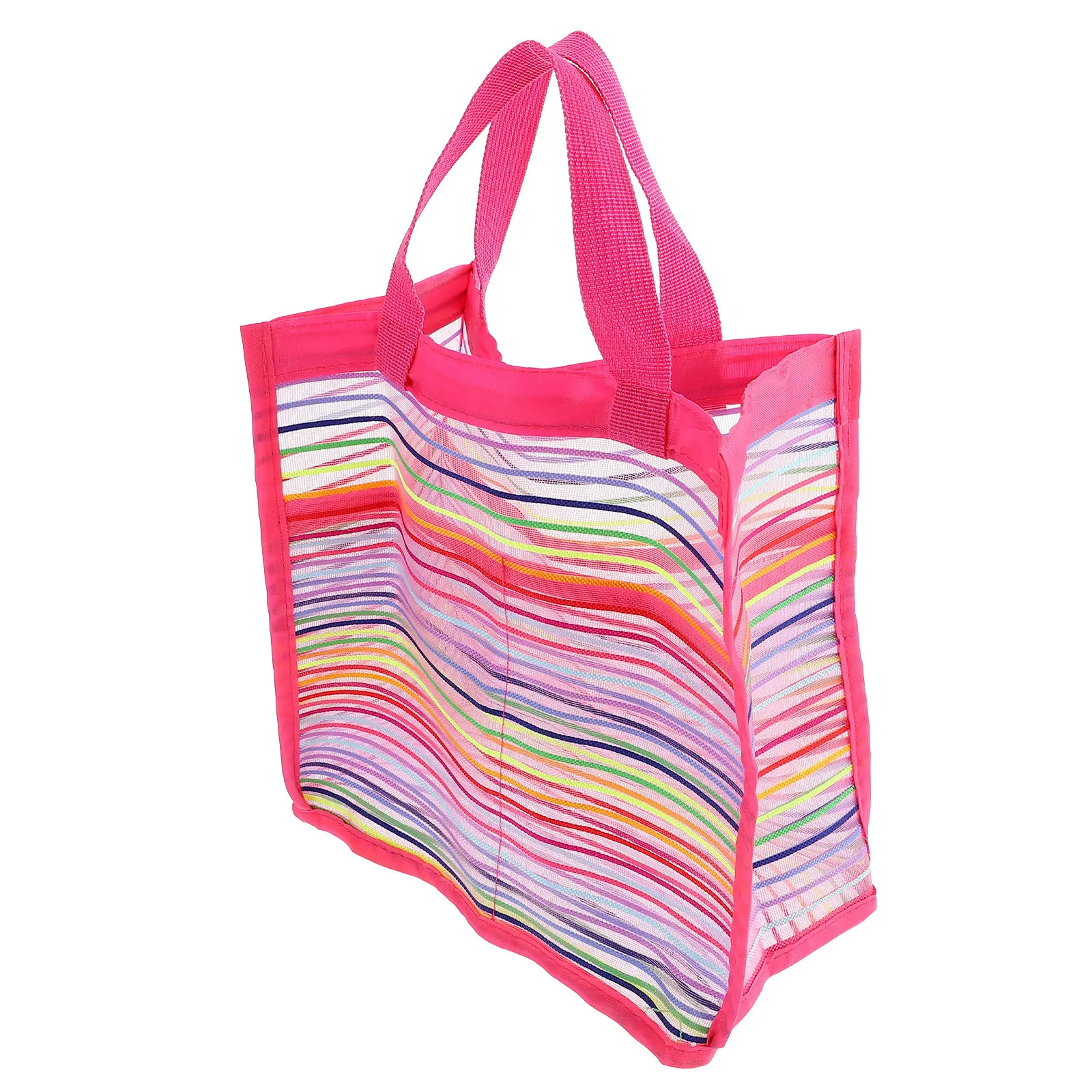 

Beach Storage Pouch Mesh Type Large Capacity Reusable Shopping Tote Lightweight Easy Carry for Swimming Boating Camping Kids