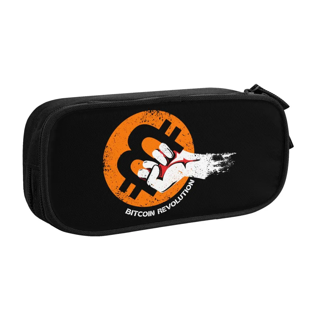 Custom Power Bitcoin Pencil Case for Large Capacity Cryptocurrency Btc Blockchain Geek Pencil Pouch School Supplies