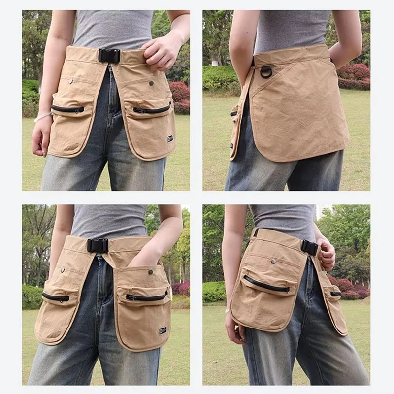 

Водонепроницаемый полуфартук с несколькими карманами, парикмахерский фартук для бега на открытом воздухе, черный фартук