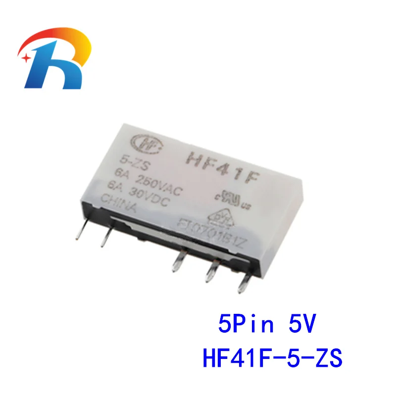 

Free Shipping 100% new original relay 10pcs/lot HF41F-5-ZS HF41F-5V-ZS HF41F-DC5V-ZS 5V6A 5PIN