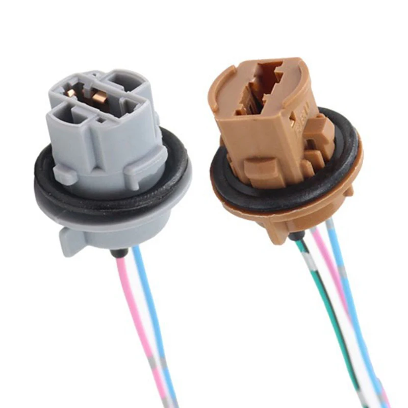 1 Pair  T20 7443 W21/5W 7440 W21W Socket Adapter Base Female Plug Connect Wiring For Car Brake Light Reverse Lamp Plastic+Wire