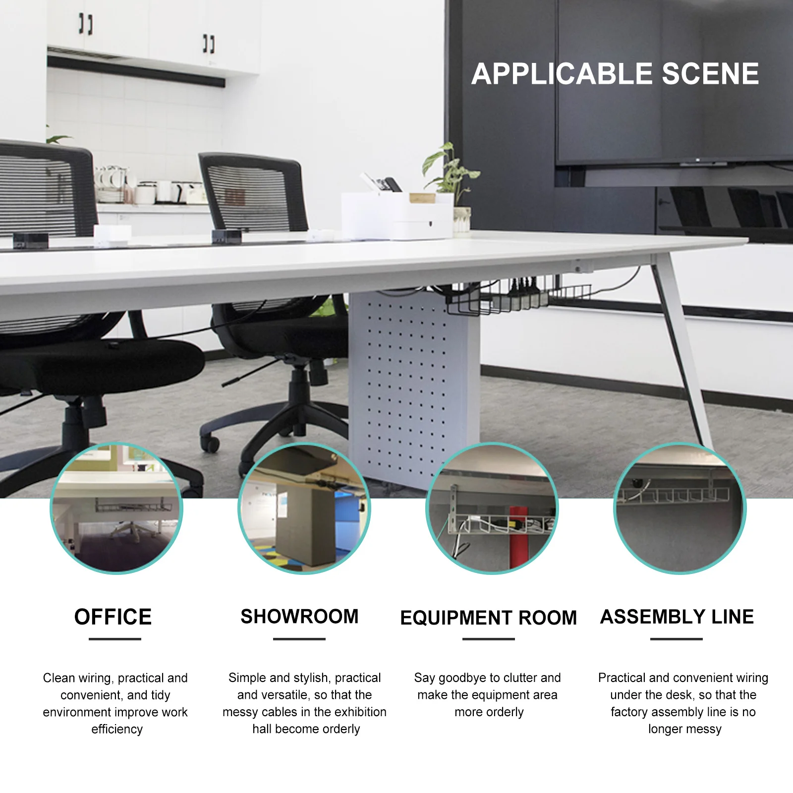 

2Pcs Spacious Sturdy Patch Board Rack for Desks Cable Organizer Easy Management Standing Desks Cable Management Rack