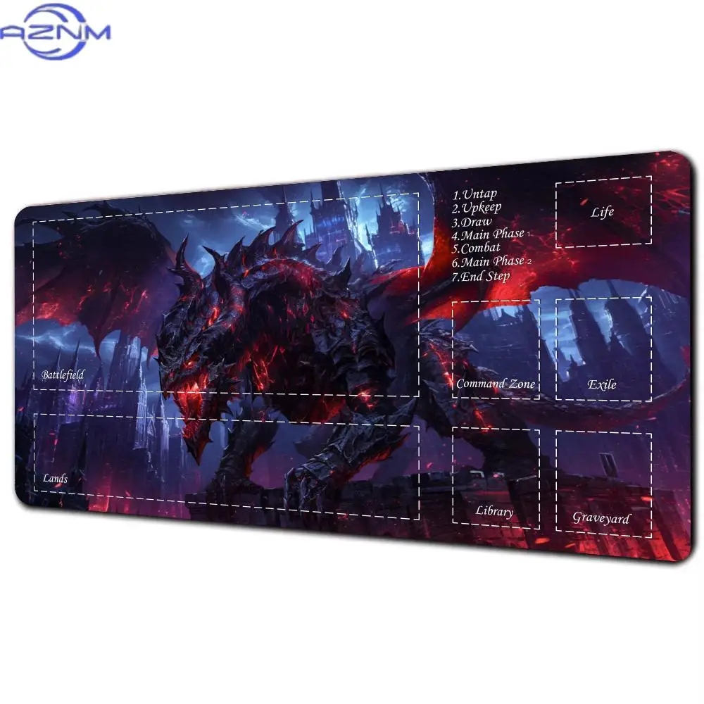 Magic Playmat card gaming mat with zones Giant black dragon mtg playmat rubber anti-slip Desk Mat keypad expansion mousepad
