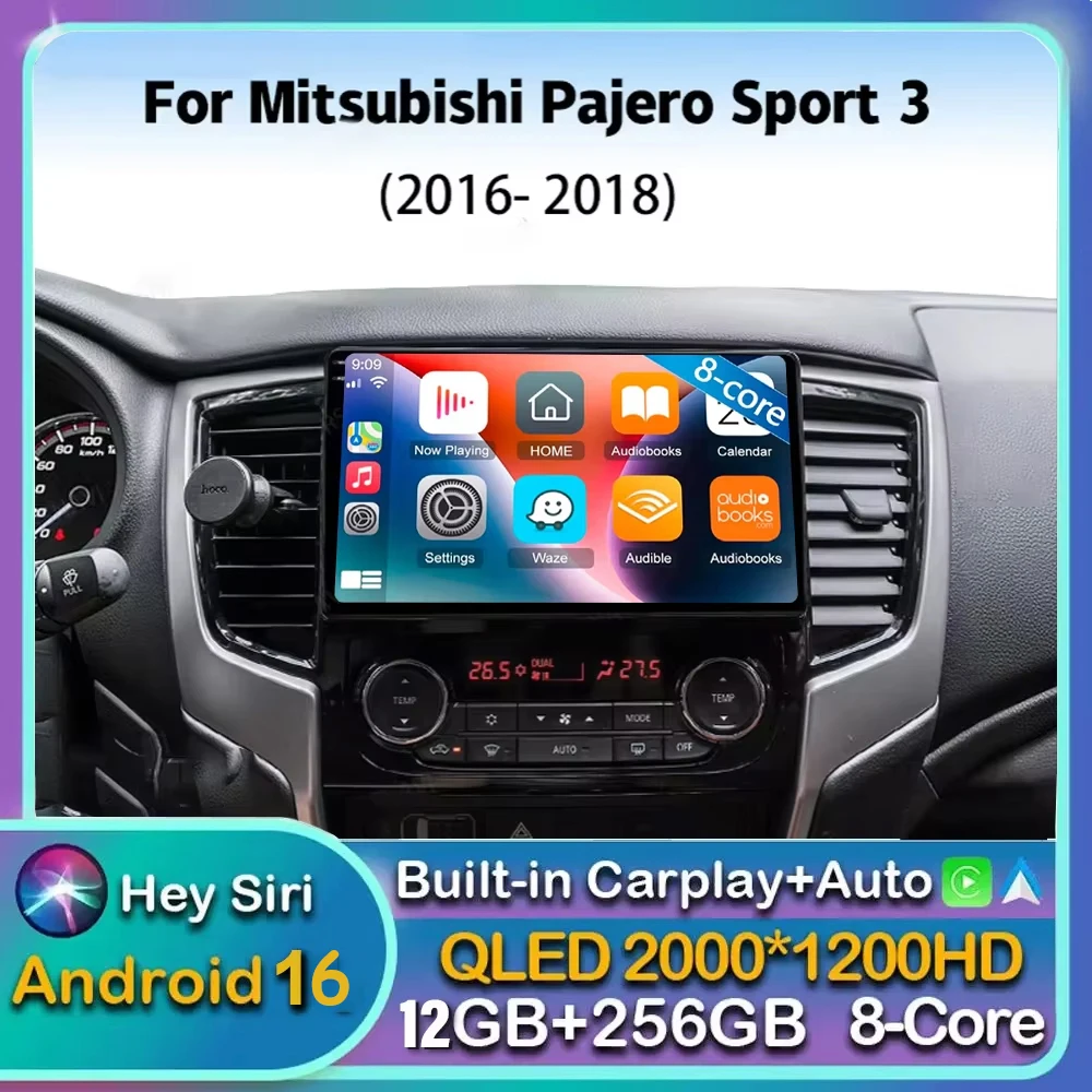 Android16 Carplay Car Radio For Mitsubishi Pajero Sport 3 L200 5 Triton 3 2015 2016 2017 2018 2019 Multimedia Player Stereo WIFI