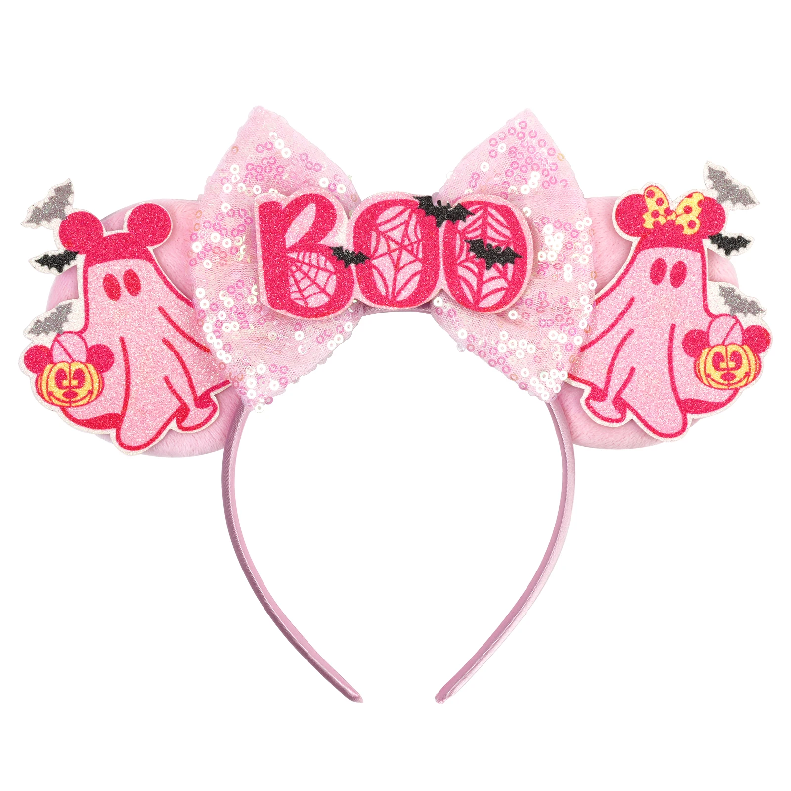 

Повязка на голову Disney на Хэллоуин, Микки и Минни Маус, ухо, призрак, летучая мышь, блестящая повязка на голову с бантом для вечеринок на Хэллоуин, идеально подходящая для пар, подарков