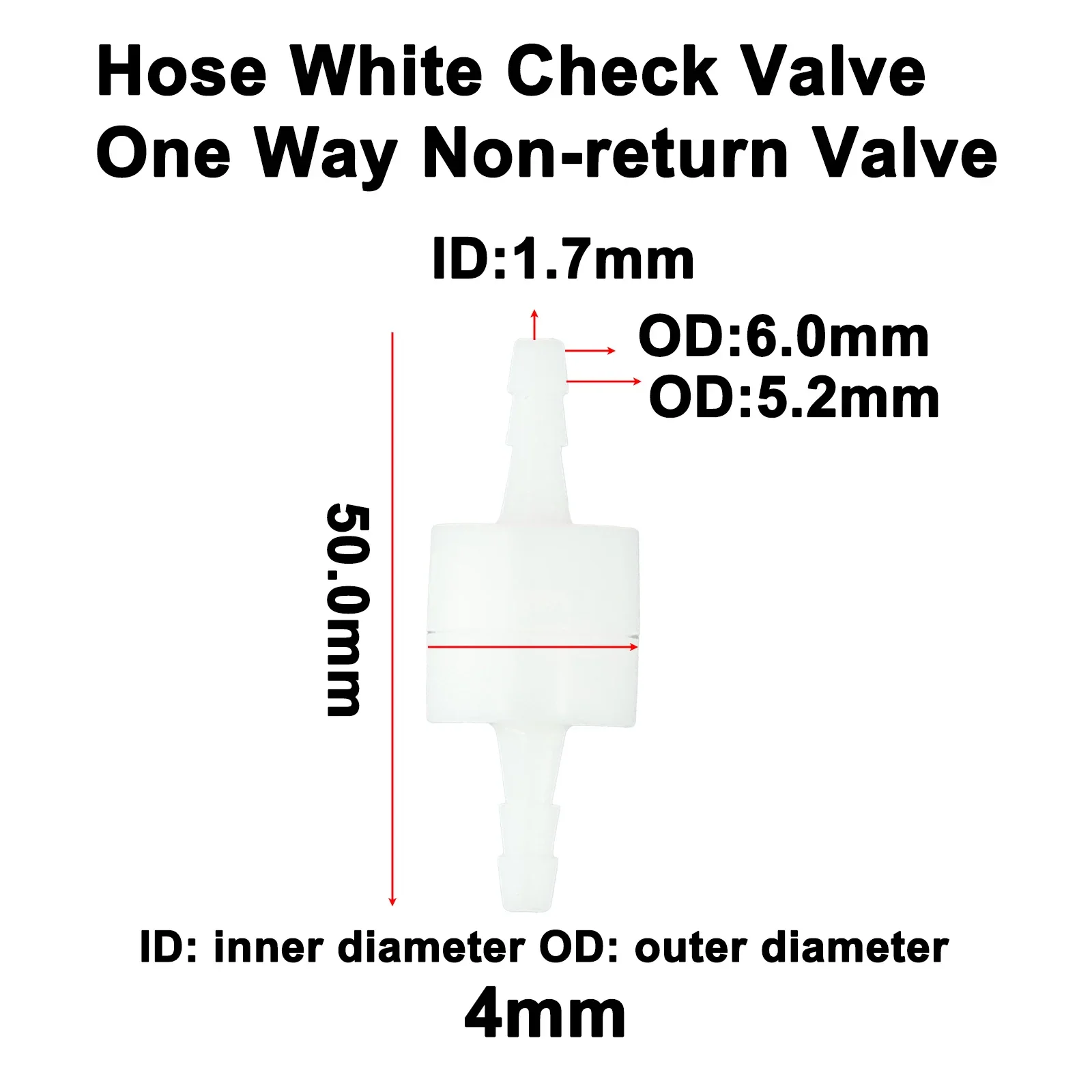 Transparent Check Valve, for Golf Cart, Motorcycle, Boat, Prevents Fuel Return, Easy to Install, Professional Grade