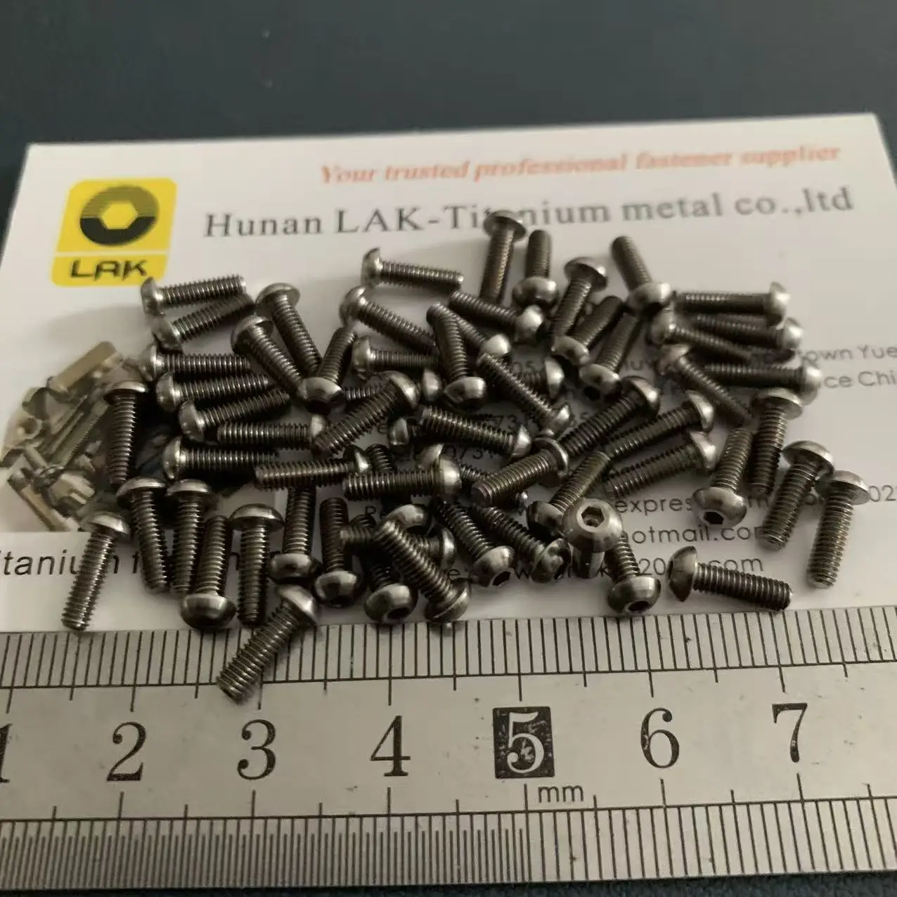 M2.5 * 5 6 8 10 12 16 Gr5 مقبس سداسي مستدير/زر رأس برغي تيتانيوم