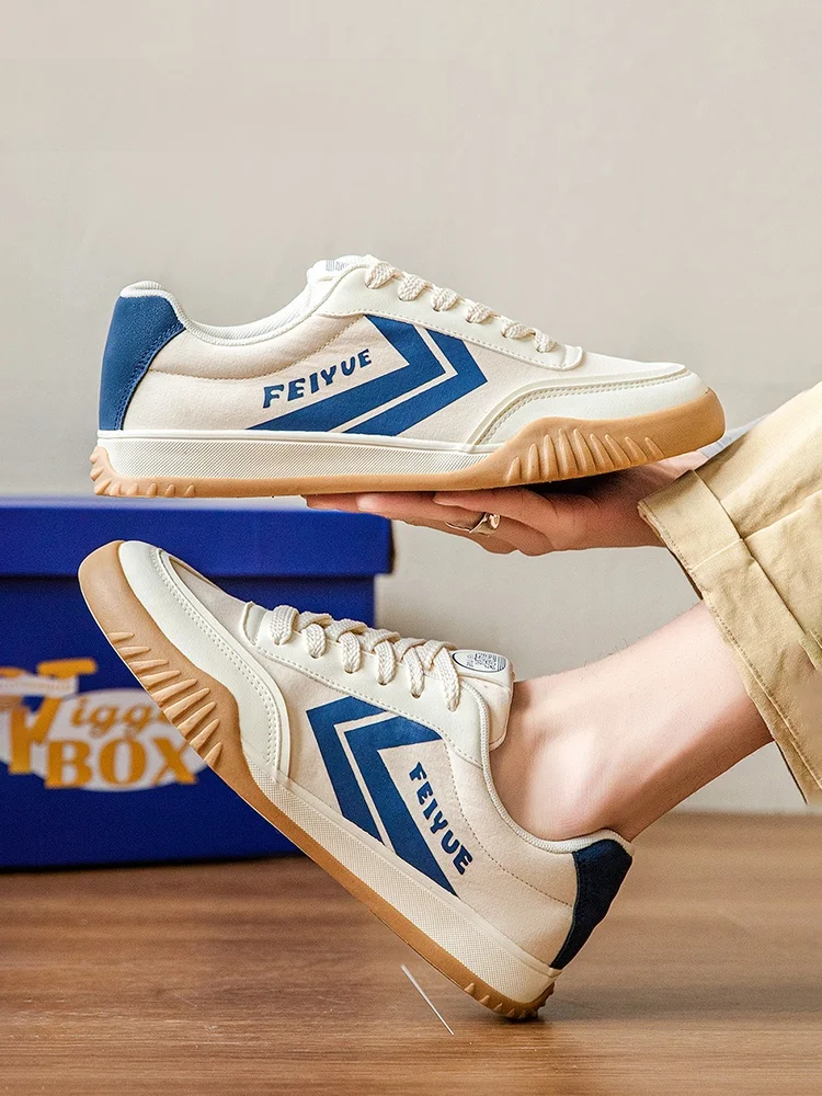 

Feiyue мужские повседневные белые кроссовки Thi Bot Breathable Me, новинка лета, модные модные кроссовки на плоском каблуке с круглым носком, резиновая подошва