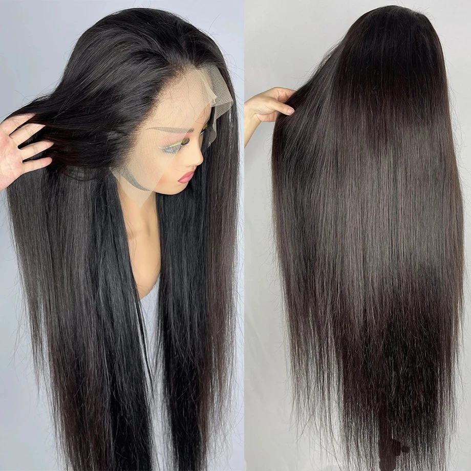 30 40 Inch Bone Straight Lace Front Wigs Hd Transparent Wigs For Women Brazilian Neddie 13x4 Lace Frontal Human Hair Wig