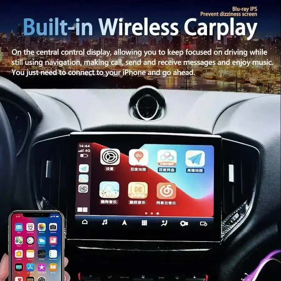 Android GPS Stereo 4G WiFi Head Unit Car Radio Multimedia Player For Maserati Ghibli 2014-2020 10.26inch Curved Screen CarPlay