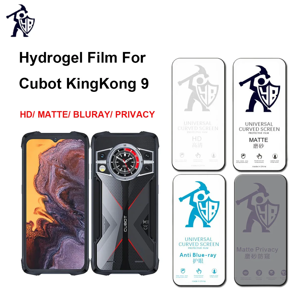 2pcs Matte Privacy Film For Cubot KingKong 9 2023 HD Screen Protector Anti Blue-ray Clear Full Cover Hydrogel Film Not Glass