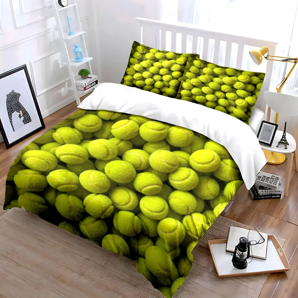 Tennis Ball Trio Set, Multiple sizes kid's and adults' bedroom Exquisite 3PC bedding set, gift