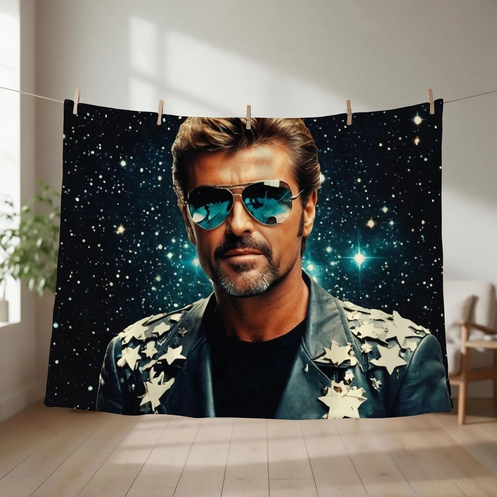 GEORGE MICHAEL ICONIC STAR ELEGANT CLASSIC Throw Blanket couch cozy soft plush fuzzy picnic outdoor blanket