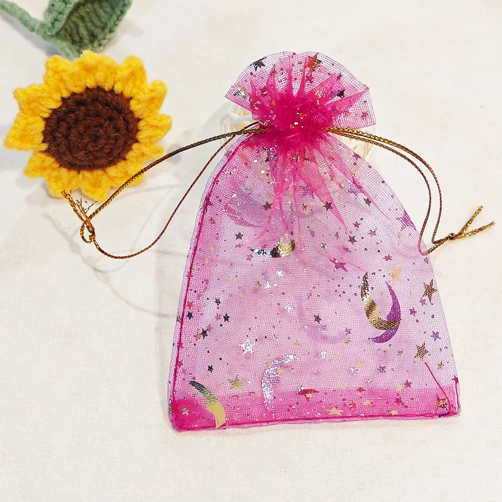 25/50/100 stücke Mond Sterne Organza Geschenk Beutel Mehrfarbige Schmuck Geschenke Beutel Für Hochzeit Party Süßigkeiten Tasche schmuck Verpackung Großhandel