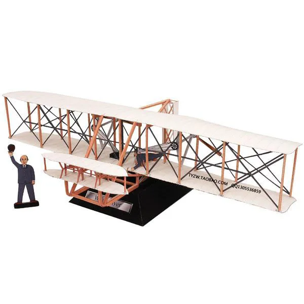 

Бумажная модель самолета Wright Brothers, игрушка-оригами «сделай сам», рукоделие из бумаги