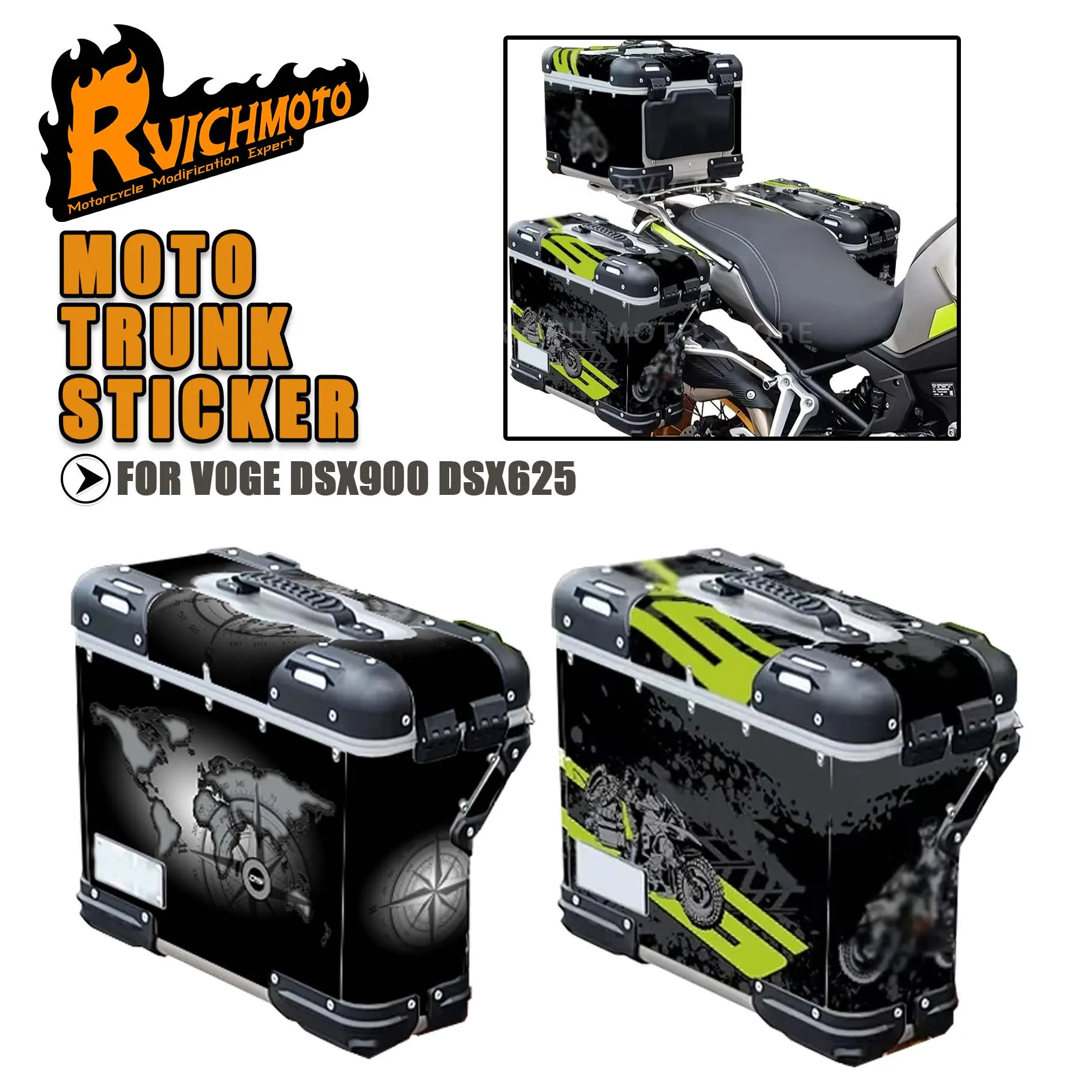 

Наклейки на мотоцикл, верхний чехол, корзины, защитные наклейки для VOGE DSX900 DSX625 DS900X DS625X, алюминиевая декоративная наклейка для багажного ящика