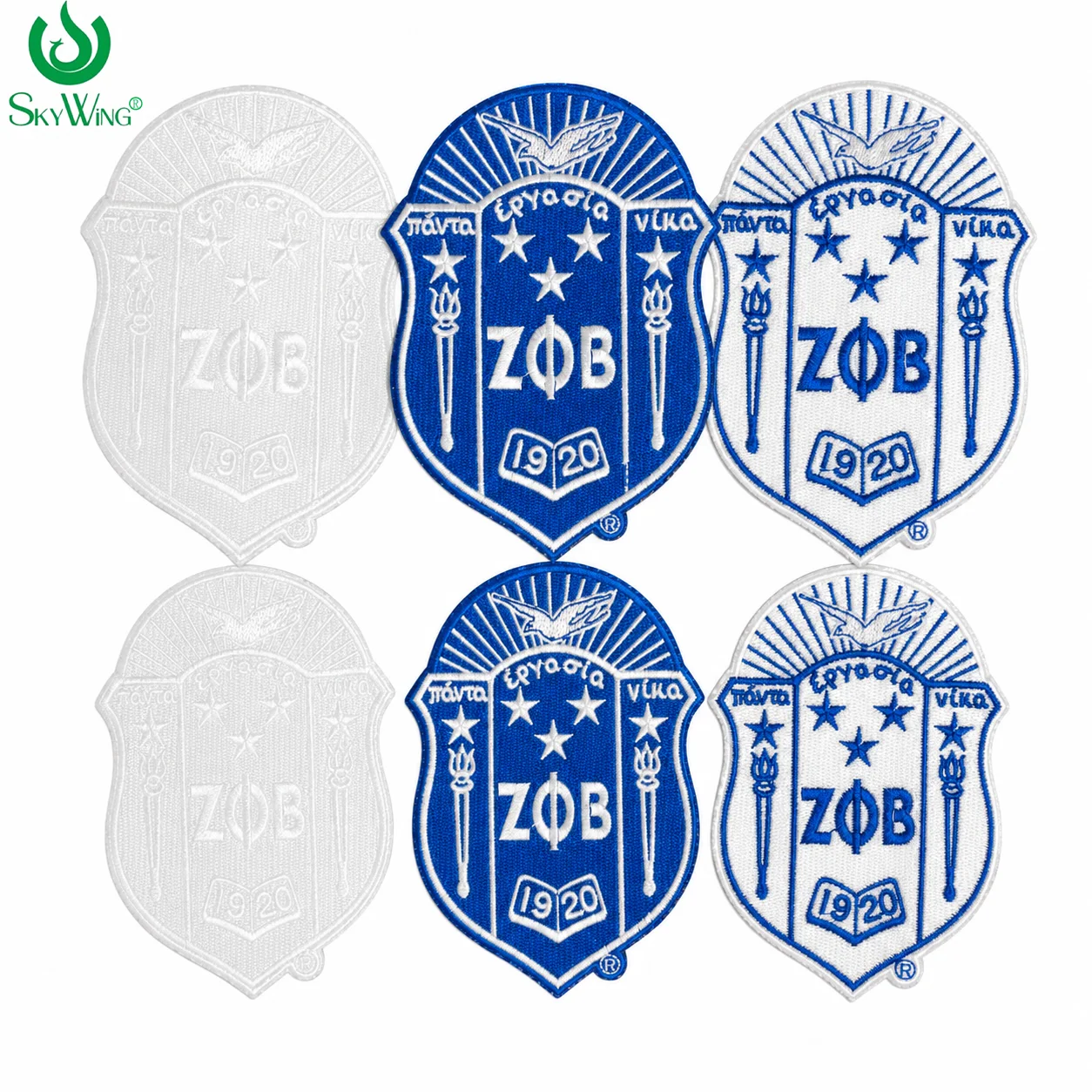 Zeta Phi Beta Shield Crest Embroidered Iron On Patch 1920 Greek Sorority Badge For Jacket Hoodie Clothes DIY Accessory